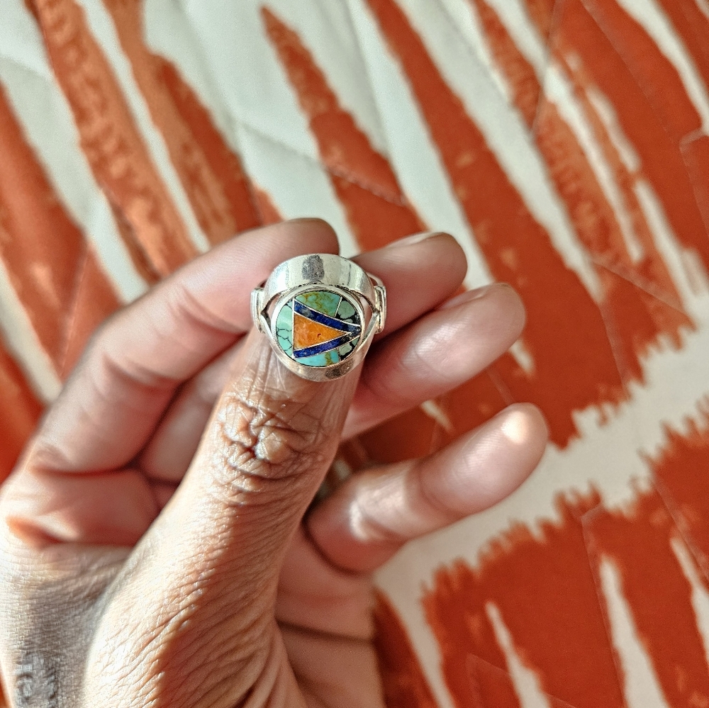 Vintage Turquoise Inlay Ring